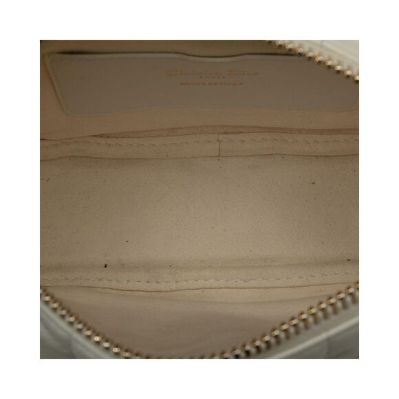 Pre Loved Dior Caro HalfMoon Quilted Leather Bag Women White Messenger Bags - Picture 5 of 8